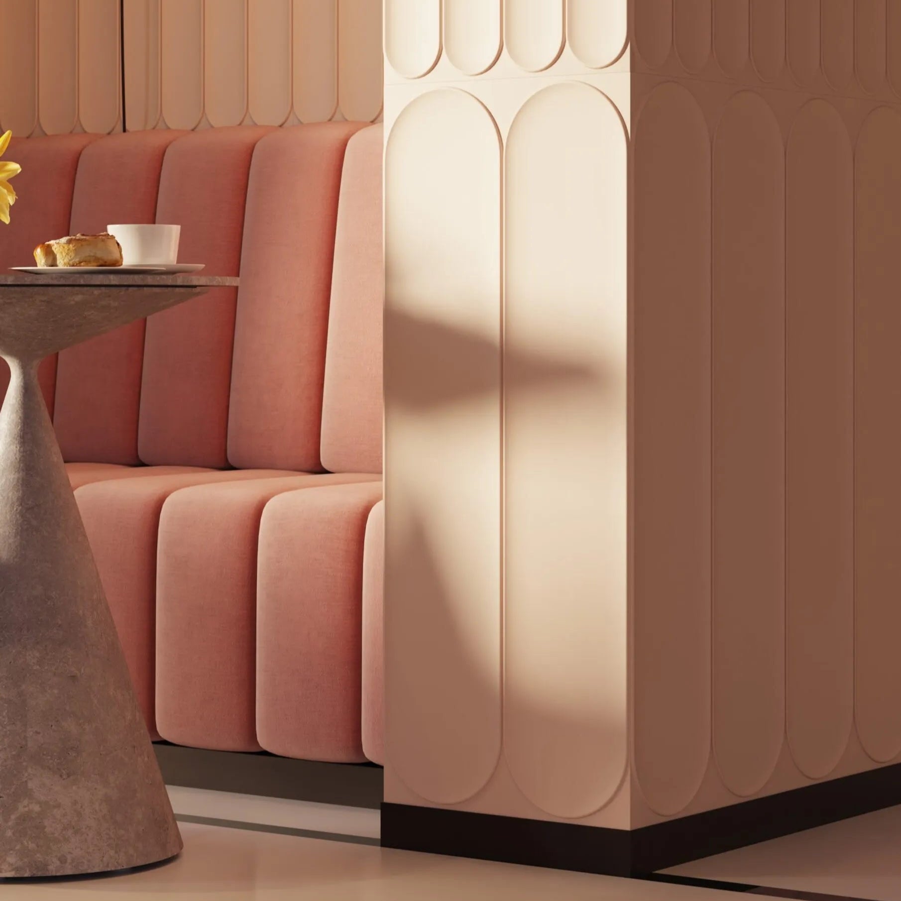 Close up view of ARC S Arstyl® 3D Wall Panel | focusing on its modern, textured surface | DecorMania UK